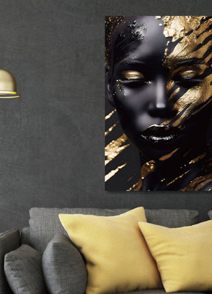Glasbild 80x120cm Dunkelgold