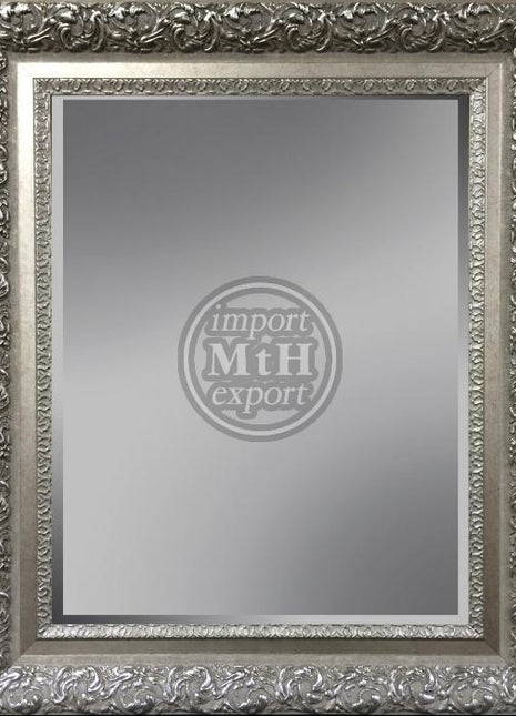 Spiegel mit Facette, 52x152cm inkl. Rahmen. Antikes Silber