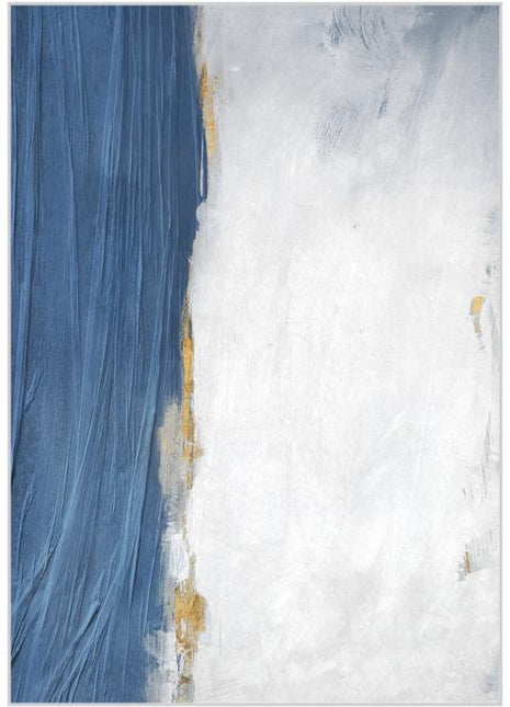 Ölgemälde inkl. weißem Backrahmen 90x120cm 'Blue Streak' Material: Acrylfarbe + Recyclingpapier