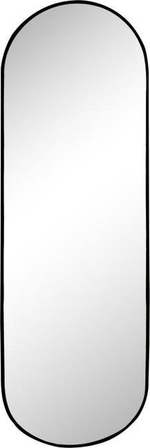 Spiegel mit Aluminiumrahmen 50x150cm. Schwarzes Oval