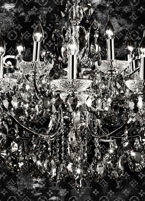 Glasbild 120x80cm Kronleuchter
