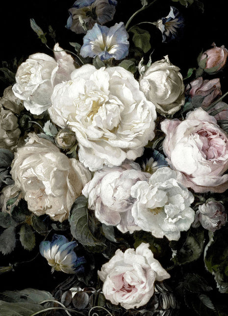 Glasbild mit 3D-Relief 110x160cm Weiße Blumen
