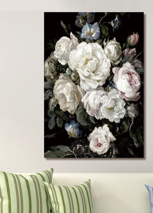 Glasbild mit 3D-Relief 110x160cm Weiße Blumen