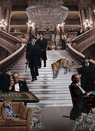 Glasbild 160x110cm Mafia-Glücksspiel