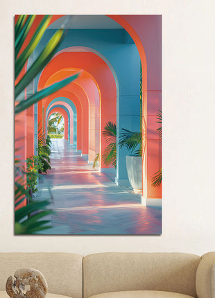 Glasbild 80x120cm Farbige Galerie