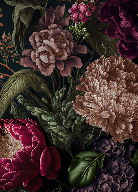 Glasbild mit 3D-Relief 160x110cm Feldstrauß