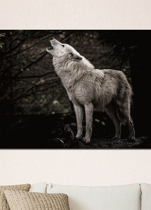 Glasbild 120x80cm Wolf