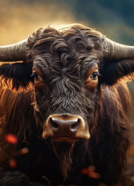 Glasbild 160x110cm Stier in der Mitte