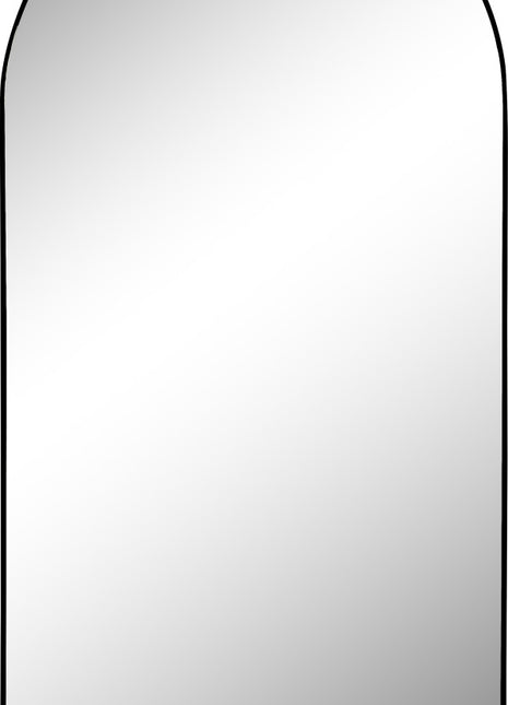 Spiegel mit Aluminiumrahmen 80x160cm. Schwarz gewölbt mit Ständer