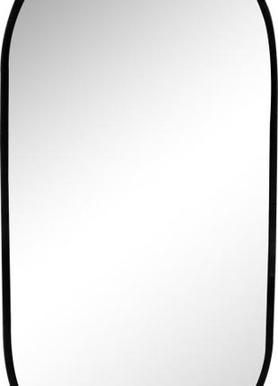Spiegel mit Aluminiumrahmen 30x60cm. Schwarzes Oval