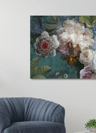 Glasbild mit 3D-Relief 120x80cm Gezeichnete Blumen