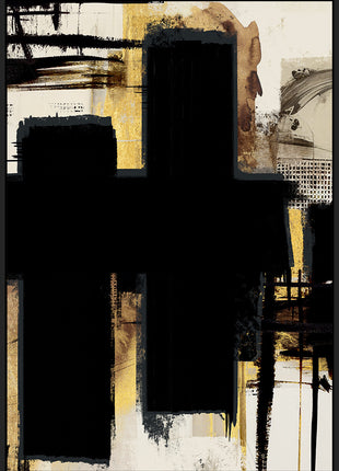 Leinwand inkl. Rahmen 80x120cm 'Black 'n Gold' Material: Acrylfarbe + Goldfolie