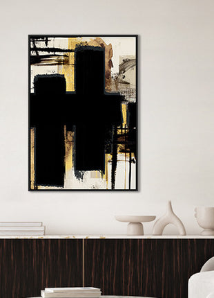 Leinwand inkl. Rahmen 80x120cm 'Black 'n Gold' Material: Acrylfarbe + Goldfolie