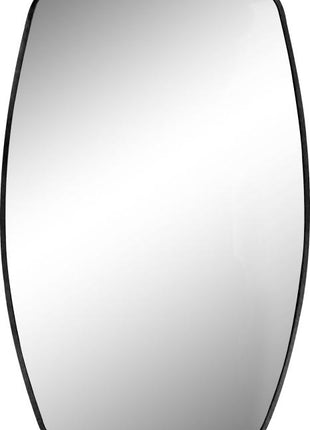Spiegel mit Aluminiumrahmen 50x75cm. Schwarzes quadratisches Oval