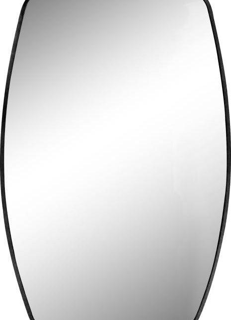 Spiegel mit Aluminiumrahmen 50x75cm. Schwarzes quadratisches Oval