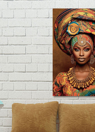 Glasbild mit 3D-Relief 110x160cm Frau mit Stirnband