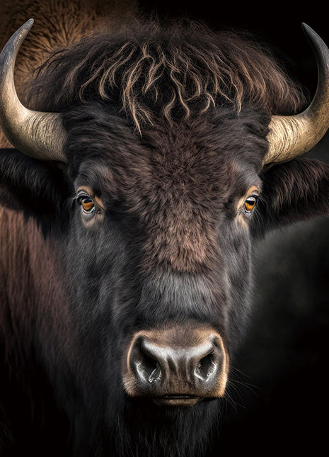Glasbild 160x110cm Bison