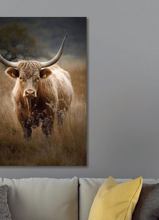 Glasbild 80x120cm Schottischer Highlander Mitte