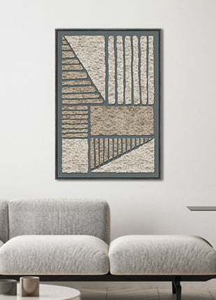 Leinwand inkl. Rahmen 80x120cm 'Triangles' Material: Leinwand + Wolle