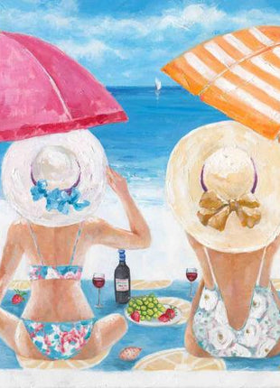 Leinwand 120x80cm 'Damen am Strand'