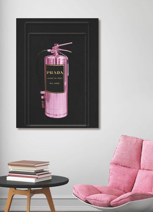 Glasbild mit Goldfolie 60x80cm Rosa Feuerlöscher
