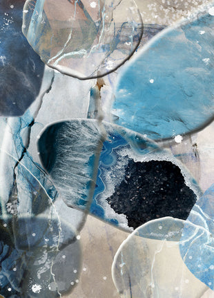Glasbild 80x80cm Art blau