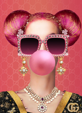 Glasbild 80x120cm Bubblegum