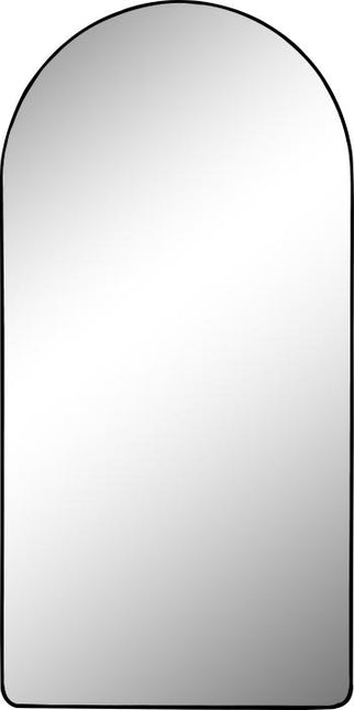 Spiegel mit Aluminiumrahmen 80x160cm. Schwarz gewölbt