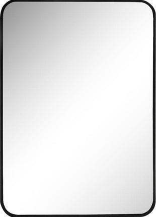 Spiegel mit Aluminiumrahmen 50x70cm. Schwarz gebogen
