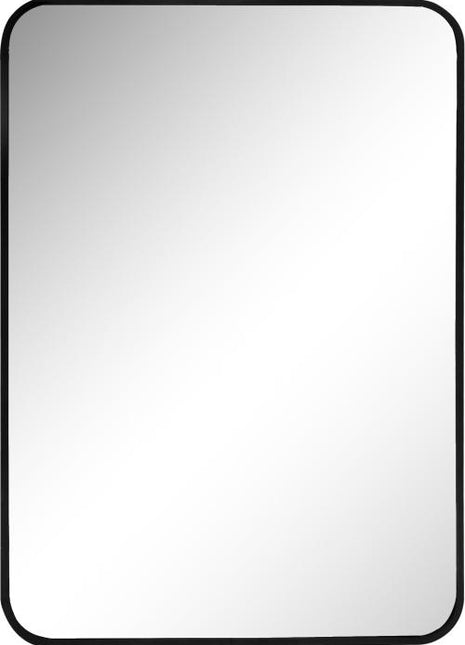 Spiegel mit Aluminiumrahmen 50x70cm. Schwarz gebogen