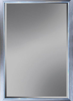 Spiegel mit Facette, Champagner-Metallic mit silbernem Rand, 37 x 98 cm