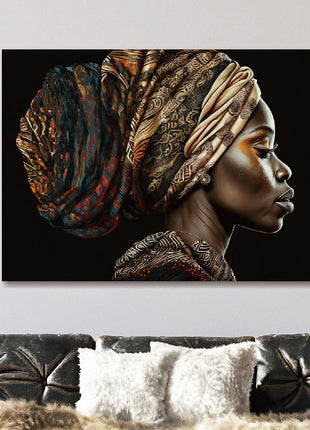Glasbild mit 3D-Relief 160x110cm Frau mit Stirnband