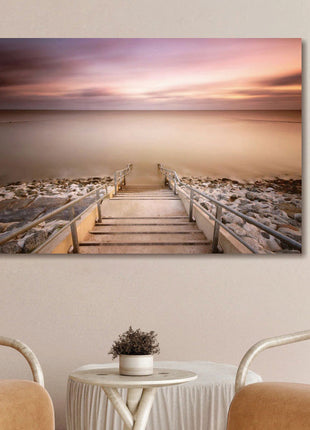 Glasbild 160x110cm Treppe ins Meer
