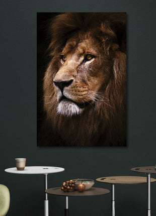 Glasbild 80x120cm Löwenkopf rechts