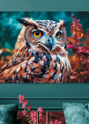 Glasbild 120x80cm Eule