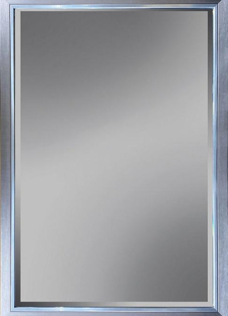 Spiegel mit Facette, Champagner-Metallic mit silbernem Rand, 68 x 98 cm
