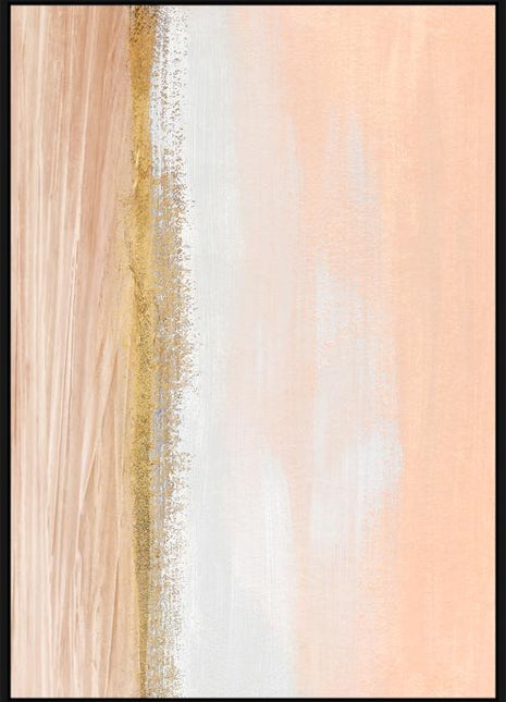 Ölgemälde + schwarzer Rahmen 100x140cm 'Erde in Rosa'. Material: Acrylfarbe + Recyclingpapier