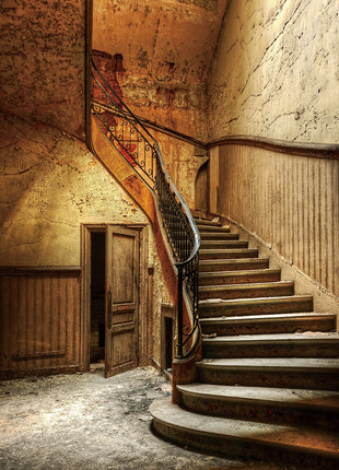 Glasbild 80x120cm Alte Treppe