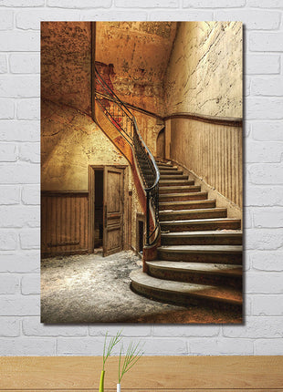 Glasbild 80x120cm Alte Treppe