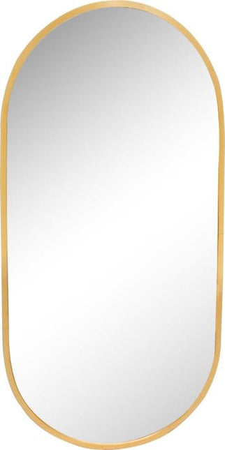 Spiegel mit Aluminiumrahmen 30x60cm. Bronzeoval
