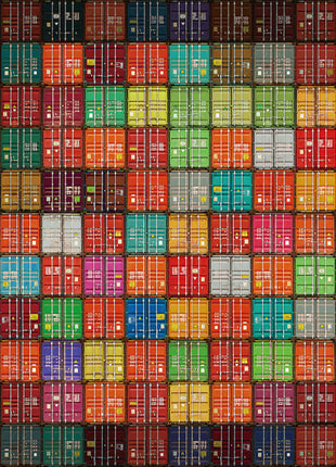 Glasbild 160x110cm Farbige Behälter
