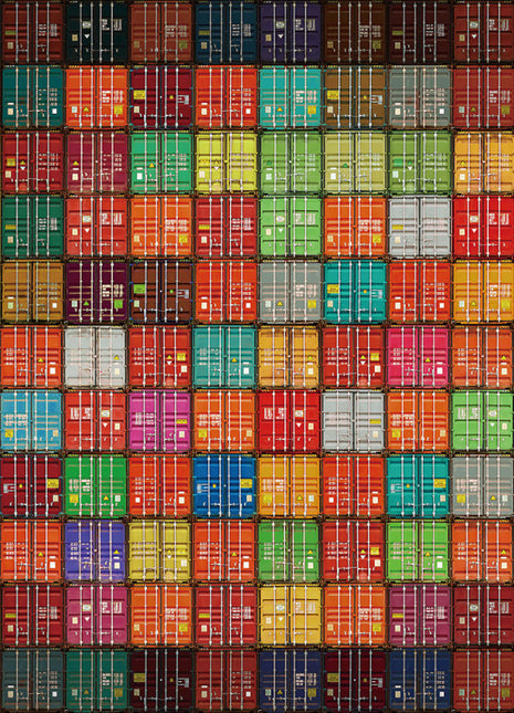 Glasbild 160x110cm Farbige Behälter